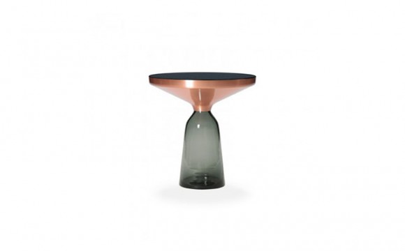 ClassiCon Bell Table in Kupfer und grauem Glasfuß